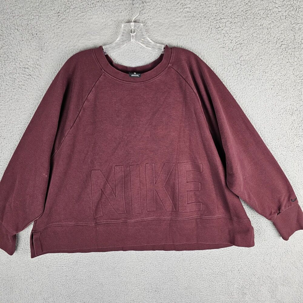 Nike Sweatshirt Women 3XL 3X‎ DriFit Versa Cropped Training Spellout Logo